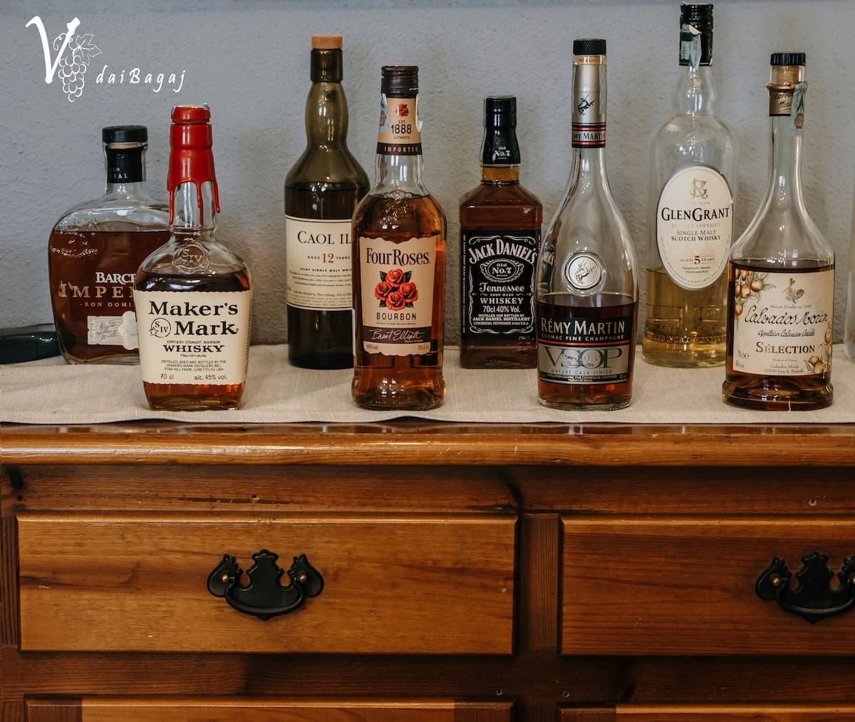 Selezione di distillati dell'Osteria Dai Bagaj